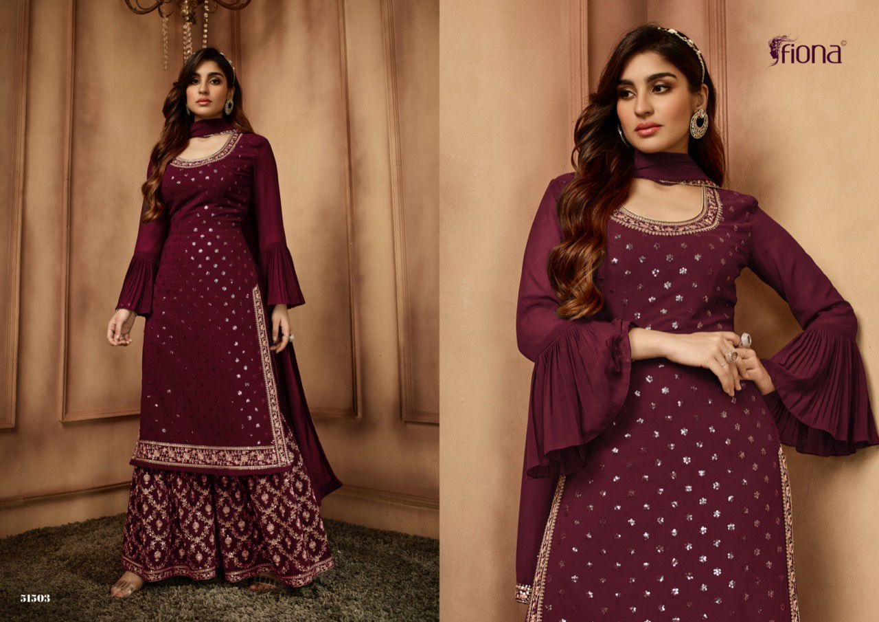 Fiona Senorita Embroidery Heavy Wedding Wear Fancy Georgette Salwar Kameez Collection